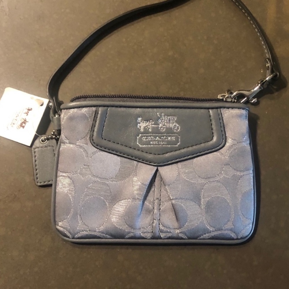 Coach Silver Wristlet Coin Purse